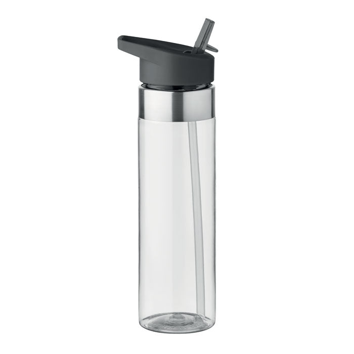 Drinkfles met afsluitbaar rietje, 650 ml, transparant
