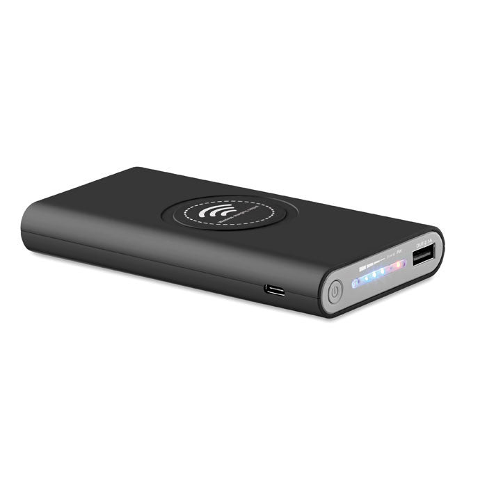 Powerbank met draadloze oplaadfunctie, 8000 mAh, zwart