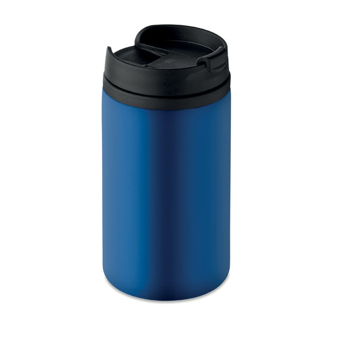 Dubbelwandige beker met deksel, 250 ml, blauw