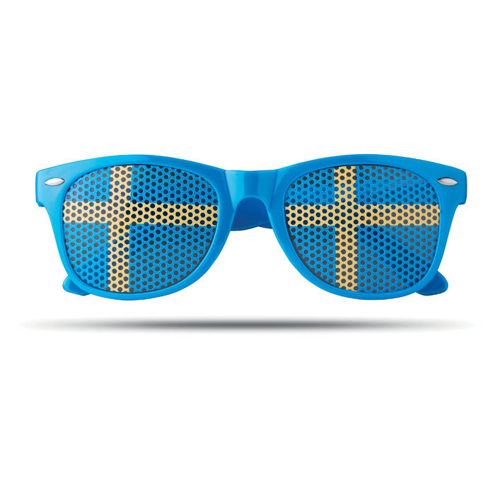Party-bril met vlaggenmotief, blauw