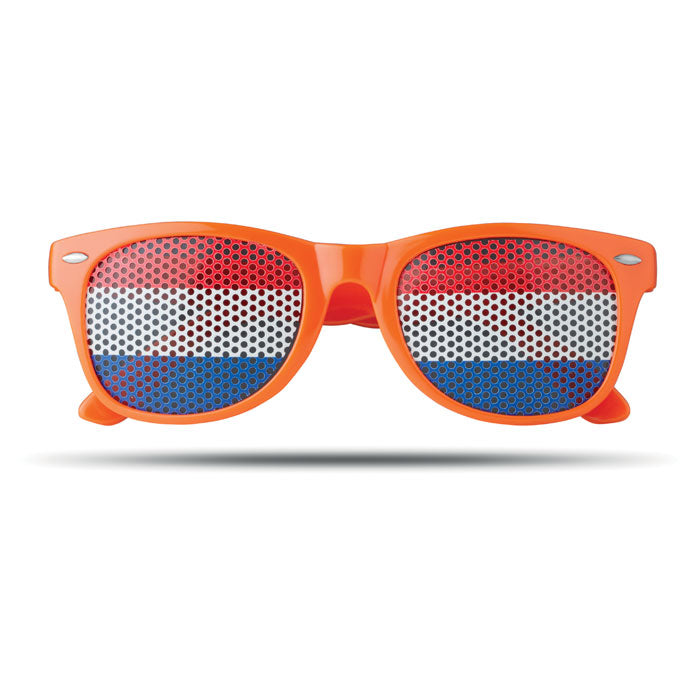 Party-bril met vlaggenmotief, oranje