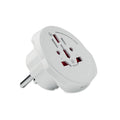Reisadapter voor 2- en 3-polige stekkers, wit