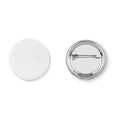Button met speld, 4,4 cm, mat zilver