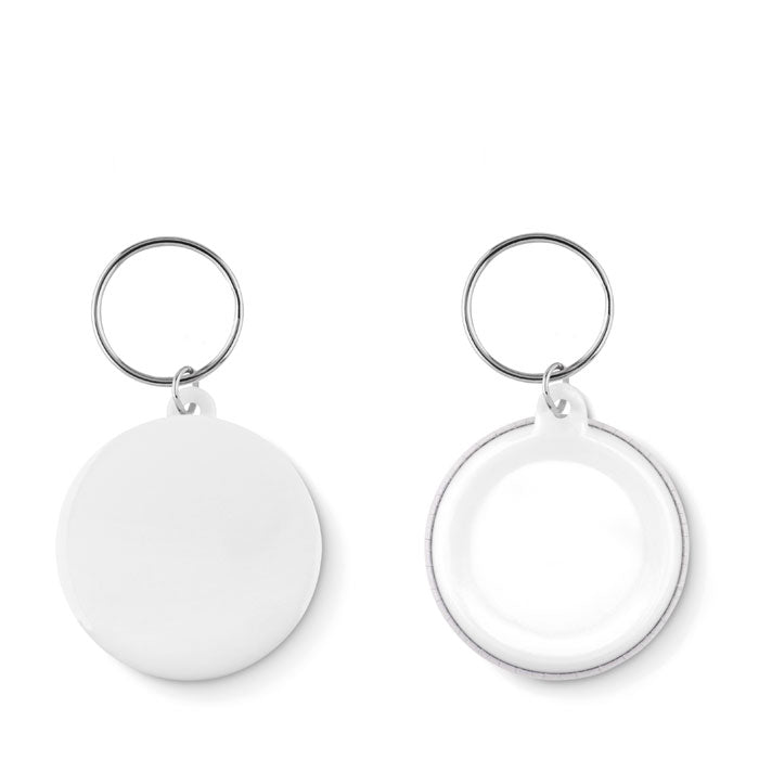 Button met sleutelhanger, wit
