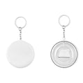 Button met sleutelhanger en flesopener, mat zilver