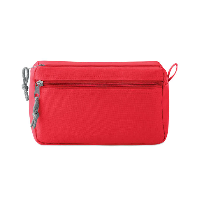 Make-uptas met dubbele rits, rood