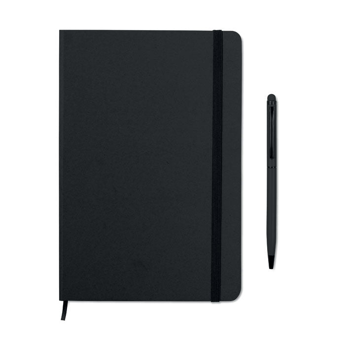A5 notitieboekje met bijpassende stylus balpen, zwart