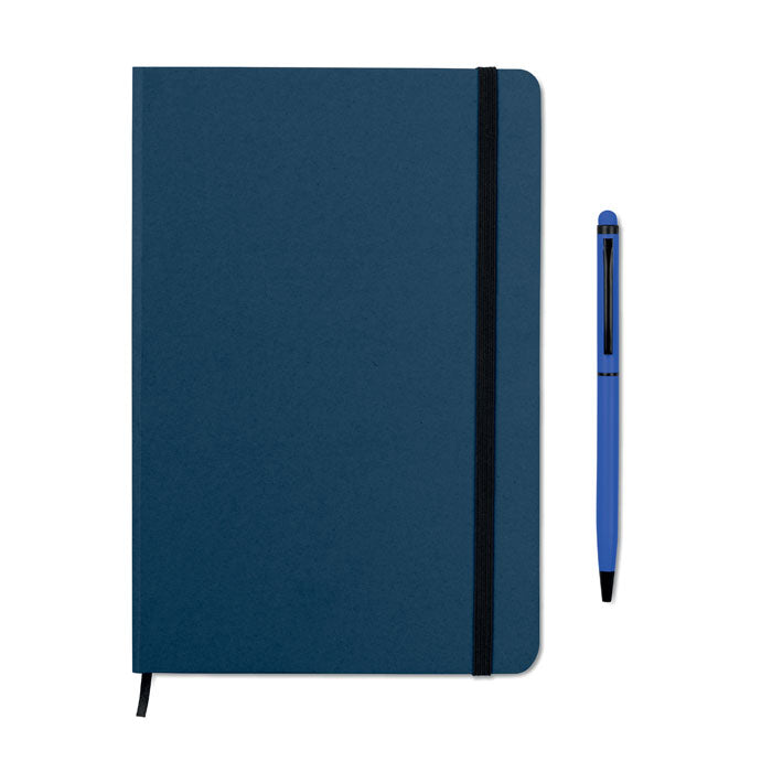 A5 notitieboekje met bijpassende stylus balpen, blauw