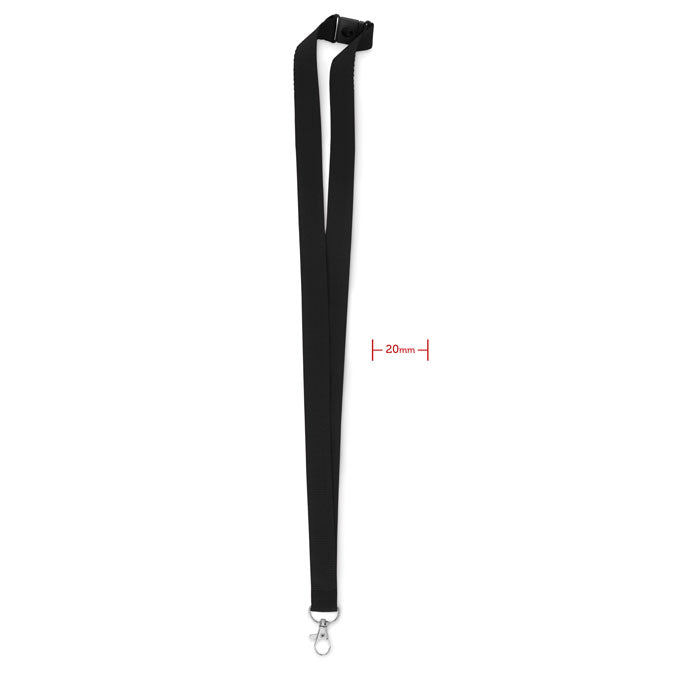 Lanyard met karabijnhaak en veiligheidssluiting, zwart