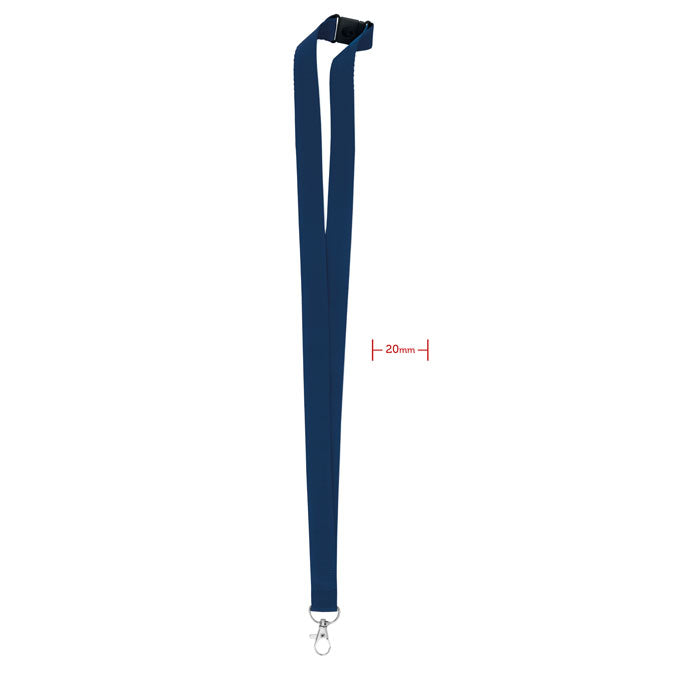 Lanyard met karabijnhaak en veiligheidssluiting, blauw