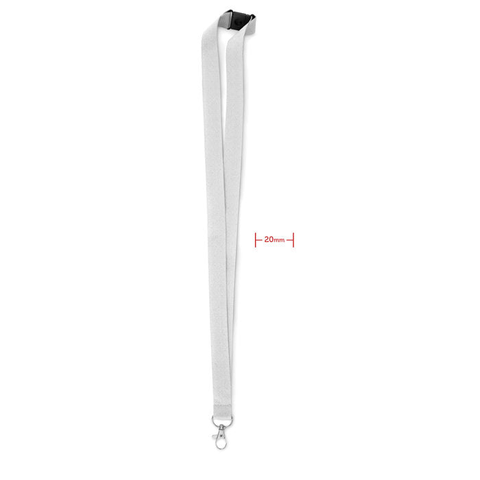 Lanyard met karabijnhaak en veiligheidssluiting, wit