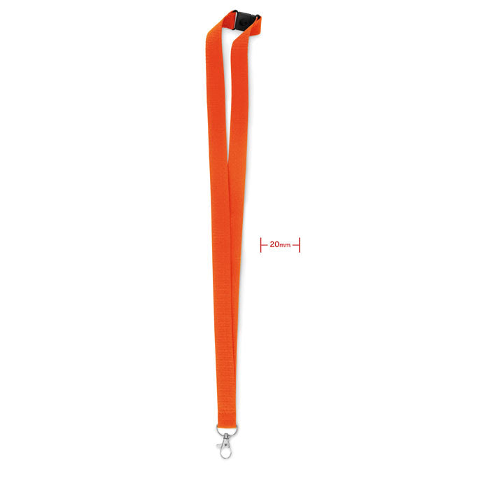 Lanyard met karabijnhaak en veiligheidssluiting, oranje