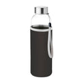 Glazen drinkfles 500 ml met hoes, zwart