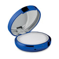 Lippenbalsem met spiegeltje in glanzend doosje, blauw
