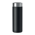 Dubbelwandige rvs drinkfles met theefilter, zwart