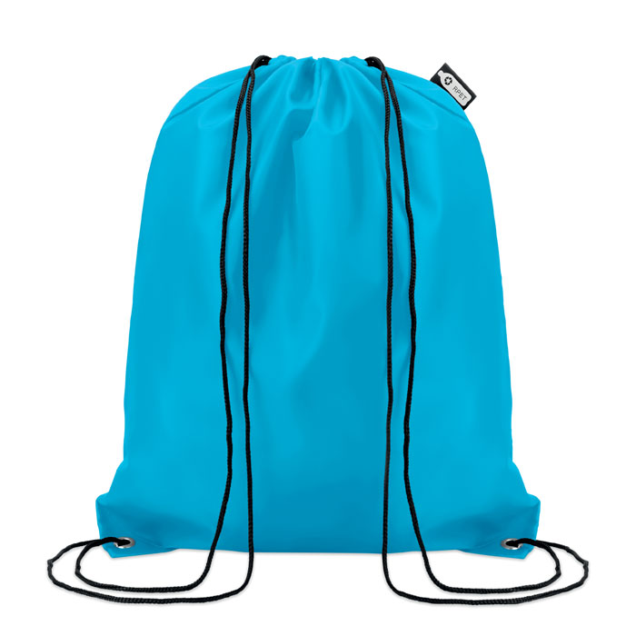Rugzak met koord van gerecyclede flessen, turquoise