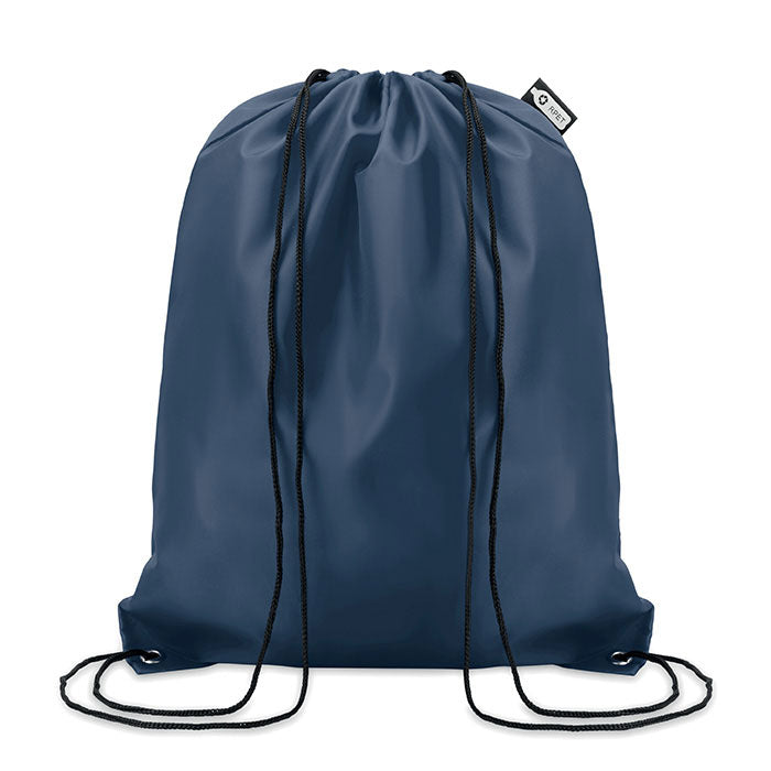 Rugzak met koord van gerecyclede flessen, marineblauw
