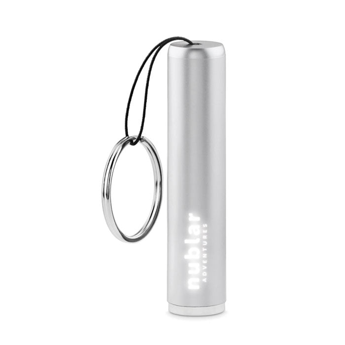 Mini zaklampje aan een koordje, zilver