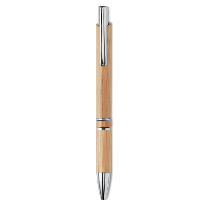 Bamboe balpen met aluminium details, hout