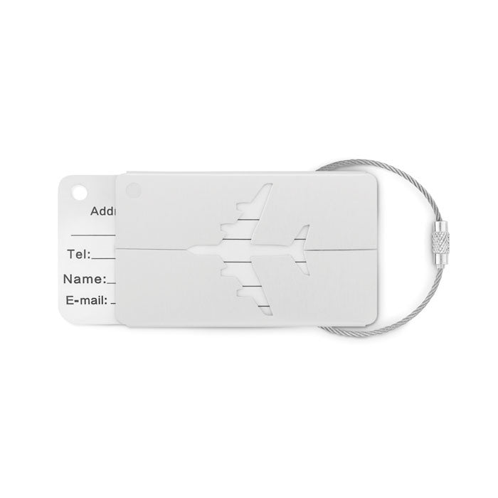 Aluminium bagagelabel, mat zilver