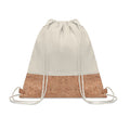 Rugzak van katoen met kurk detail, beige