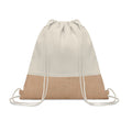 Rugzakje van katoen met jute detail, beige