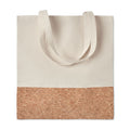 Boodschappentas van katoen met kurk detail, beige