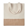 Boodschappentas van katoen met jute detail, beige