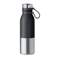 Dubbelwandige drinkfles met siliconen grip, 600 ml, zwart