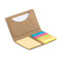 Pashouder met sticky notes en paginamarkers, beige