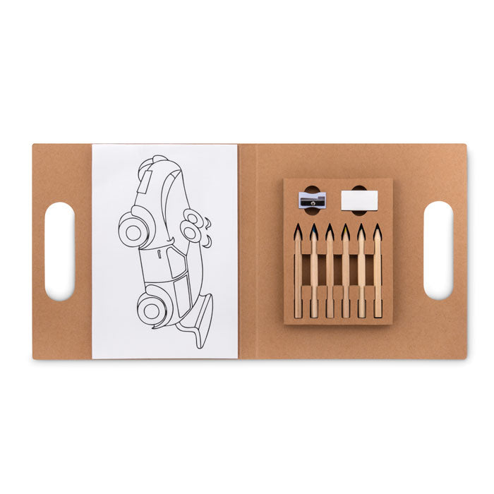 Kleurset voor kinderen met 30 kleurplaten, beige