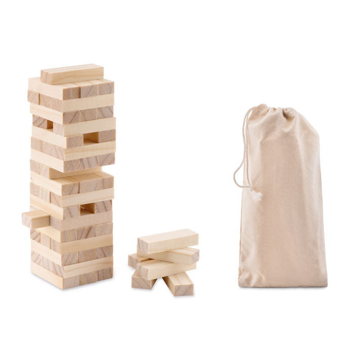 Vallende torenspel van hout, 54 blokjes, hout