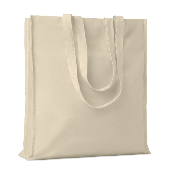 Katoenen boodschappentas met lange hengsels, beige