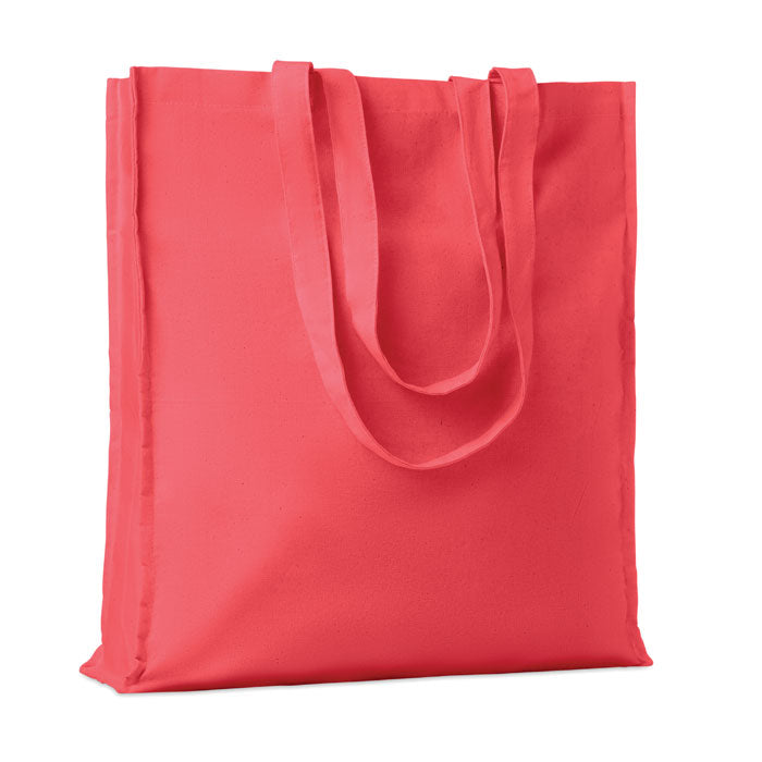Katoenen boodschappentas met lange hengsels, rood
