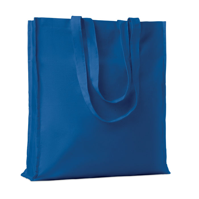 Katoenen boodschappentas met lange hengsels, royal blauw