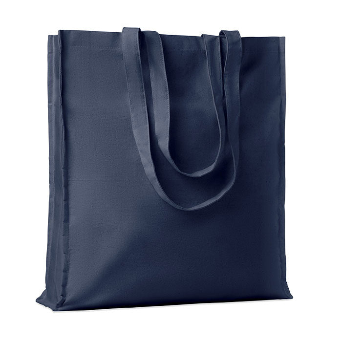Katoenen boodschappentas met lange hengsels, marineblauw