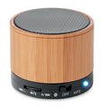 Draadloze speaker met bamboe behuizing en LED, zwart