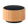 Draadloze speaker met bamboe behuizing en licht, zwart