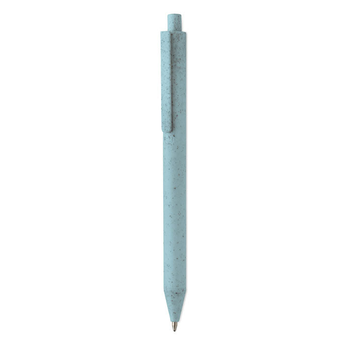 Balpen met behuizing van tarwestro, blauw