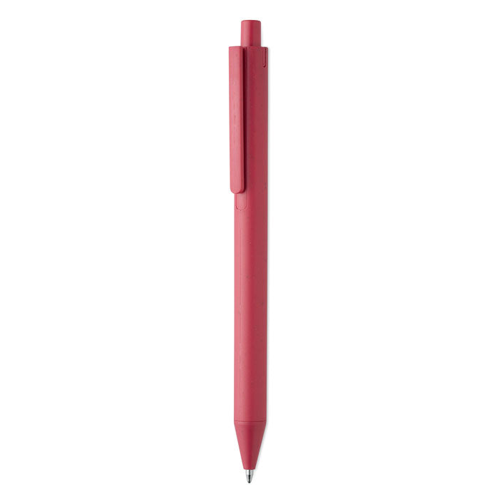 Balpen met behuizing van tarwestro, rood