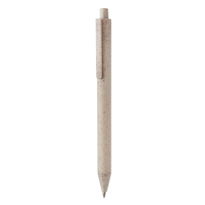 Balpen met behuizing van tarwestro, beige