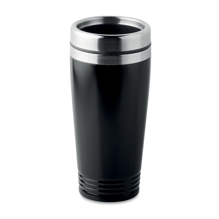 Dubbelwandige thermobeker 400 ml met deksel, zwart