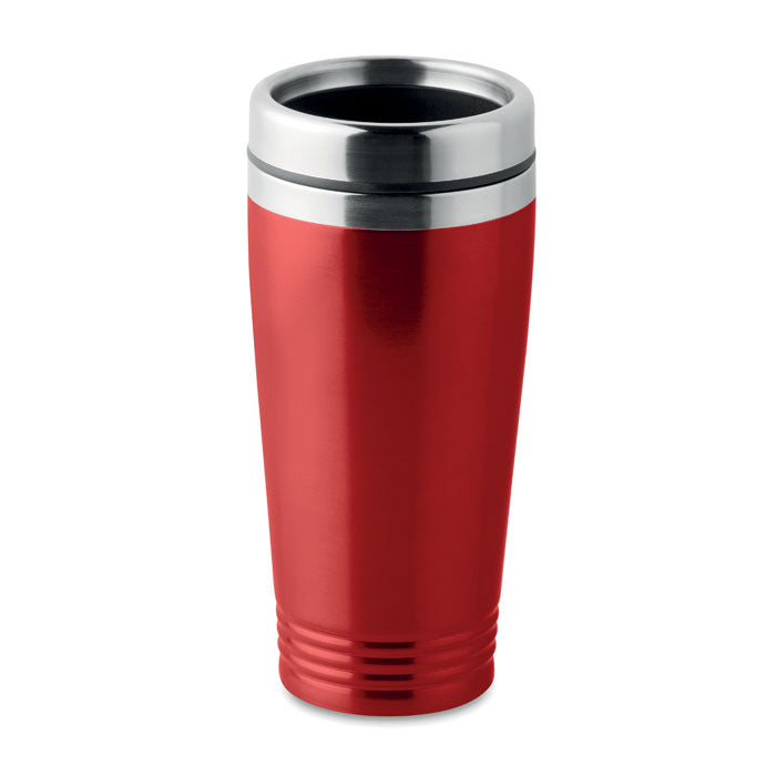 Dubbelwandige thermobeker 400 ml met deksel, rood
