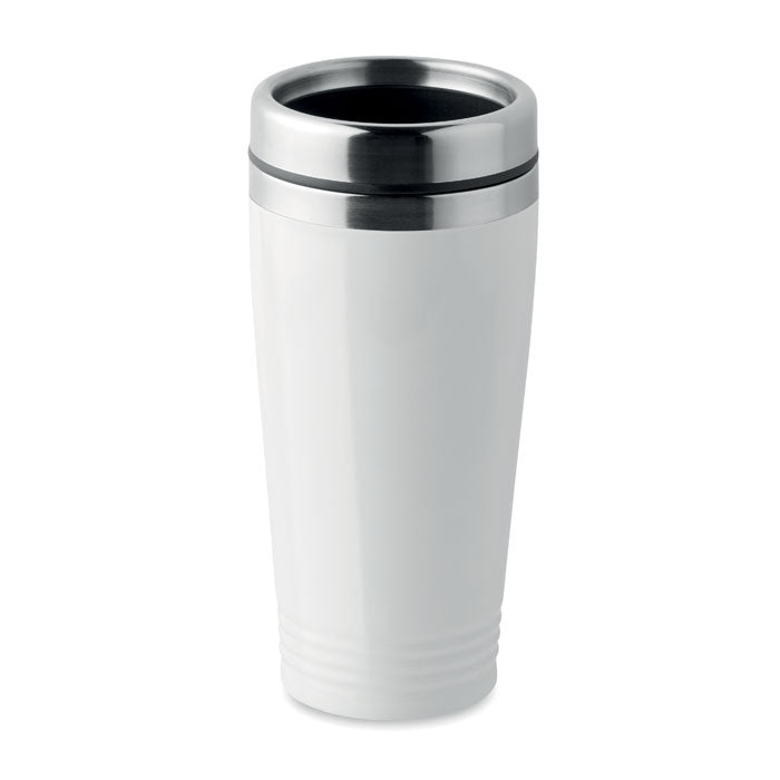Dubbelwandige thermobeker 400 ml met deksel, wit