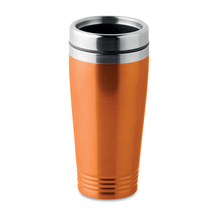 Dubbelwandige thermobeker 400 ml met deksel, oranje
