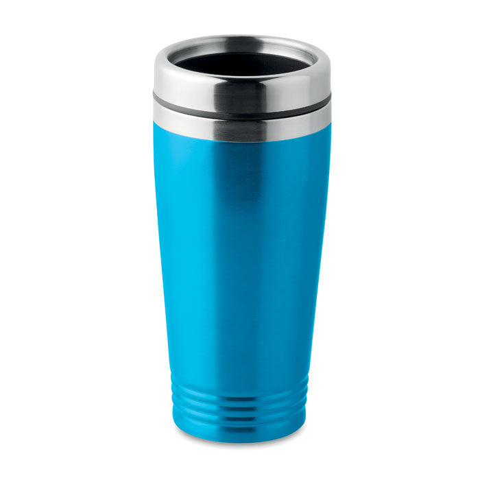 Dubbelwandige thermobeker 400 ml met deksel, turquoise