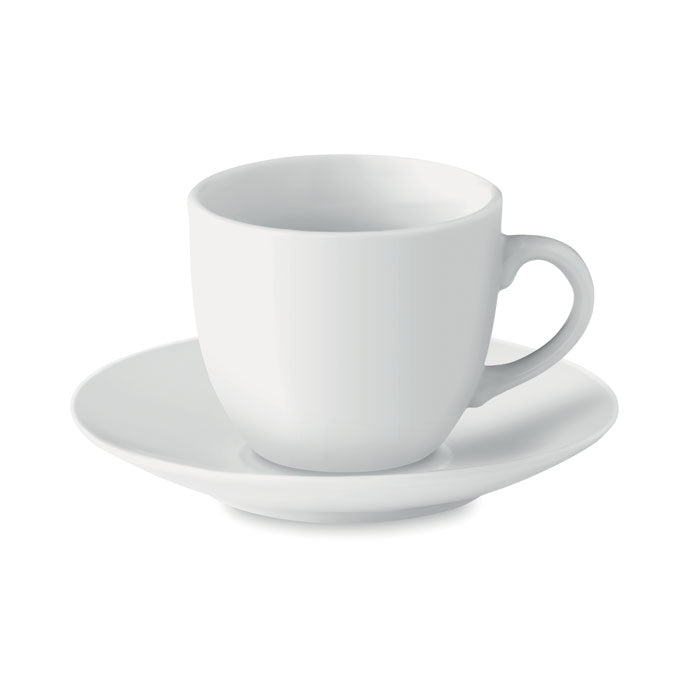 Espressokopje met schotel, 80 ml, wit