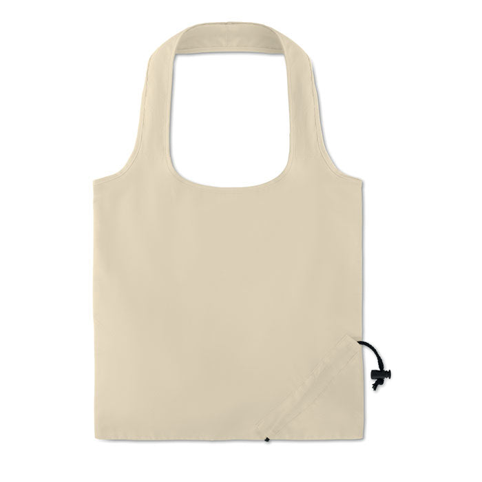 Opvouwbare boodschappentas van katoen, korte hengsels, beige