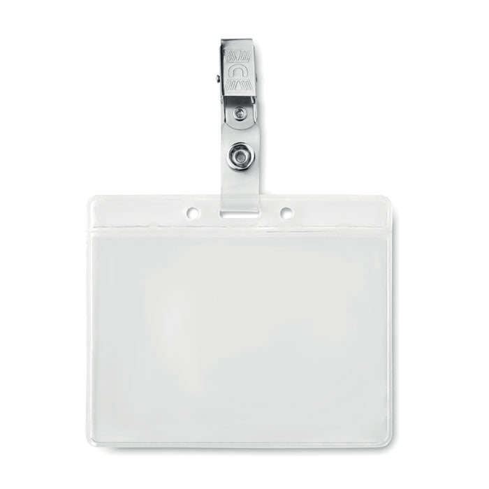 Badgehouder van PVC met metalen clip, transparant