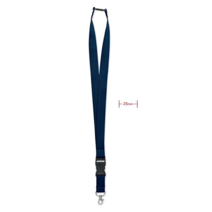 Lanyard 25 mm met karabijnhaak, blauw